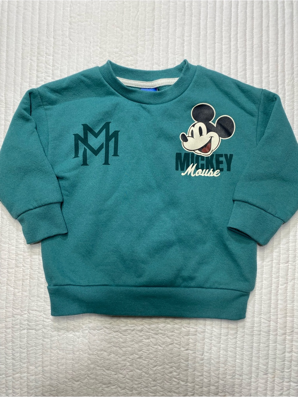 Disney Teal Mickey Mouse Pullover Sweatshirt